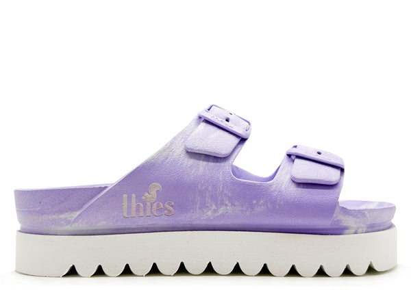nat 2 thies thies 1856 ® Ecofoam Plateau Sandal Two-Tone vegan white lavender