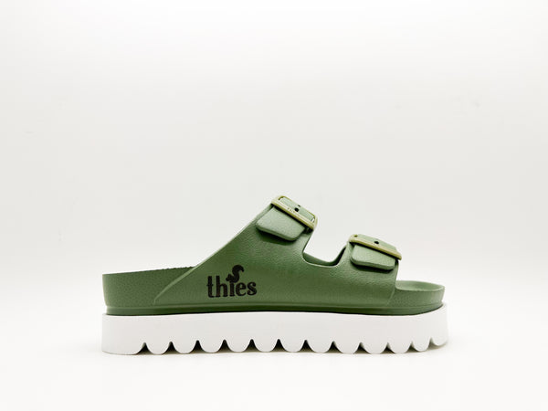 Nat 2 Thies Thies 1856 ® Ecofoam Plateau Sandal Vegan Khaki