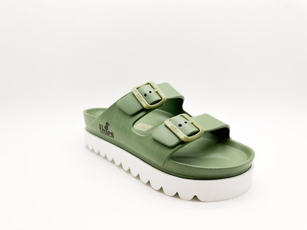 Nat 2 Thies Thies 1856 ® Ecofoam Plateau Sandal Vegan Khaki