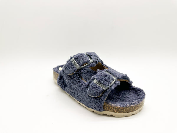 Nat 2 Thies Thies 1856 ® Kids Organic Teddy Sandal Blue Grey