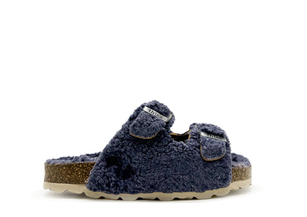 nat 2 thies thies 1856 ® Kids Organic Teddy Sandal blue grey
