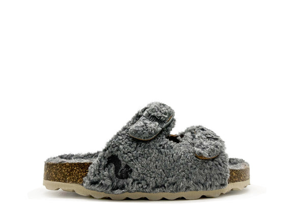 nat 2 thies thies 1856 ® Kids Organic Teddy Sandal wolf grey
