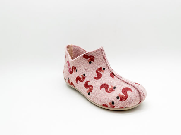 Nat 2 Thies Thies 1856 ® Kids PET Squirrel Slipper Boot Vegan Rose