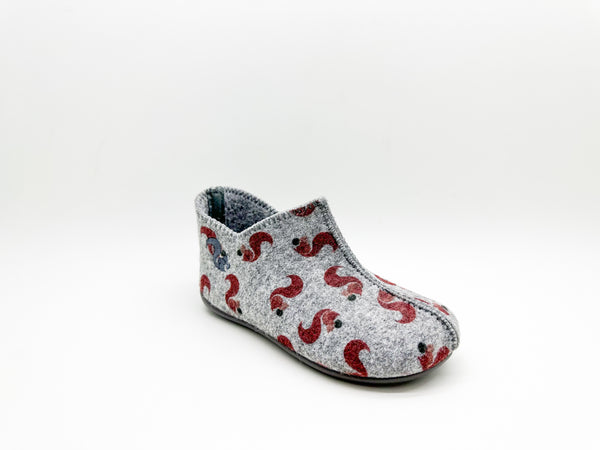 Nat 2 Thies Thies 1856 ® Kids PET Squirrel Slipper Boot Vegan Light Grey