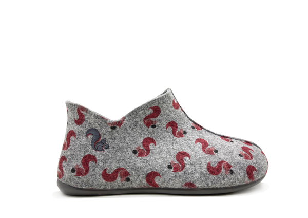 nat 2 thies thies 1856 ® Kids PET Squirrel Slipper Boot vegan light grey