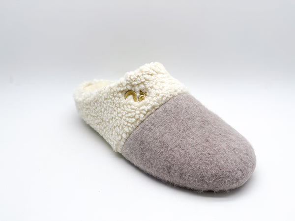 nat 2 Thies Thies 1856 ® Organic Teddy Mix Slipper Taupe