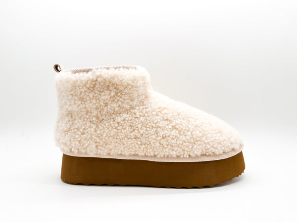 Nat 2 Thies Thies 1856 ® Platform Shearling Shorty Boots Beige