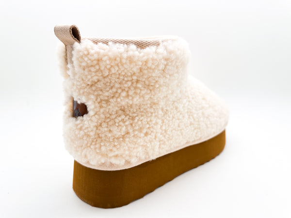Nat 2 Thies Thies 1856 ® Platform Shearling Shorty Boots Beige
