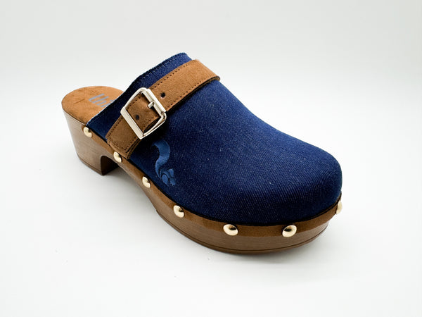 Nat 2 Thies Thies 1856 ® Rec Denim Comfy Clog Vegan Denim Blue