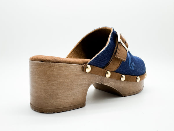 Nat 2 Thies Thies 1856 ® Rec Denim Comfy Clog Vegan Denim Blue