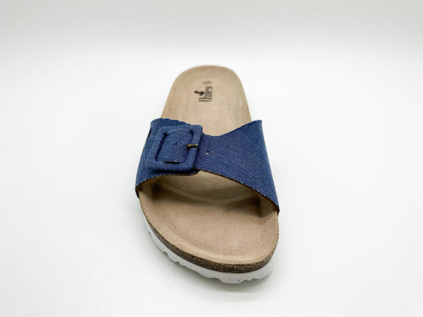 Nat 2 Thies Thies 1856 ® Rec Denim Strap Sandal Vegan Denim Blue