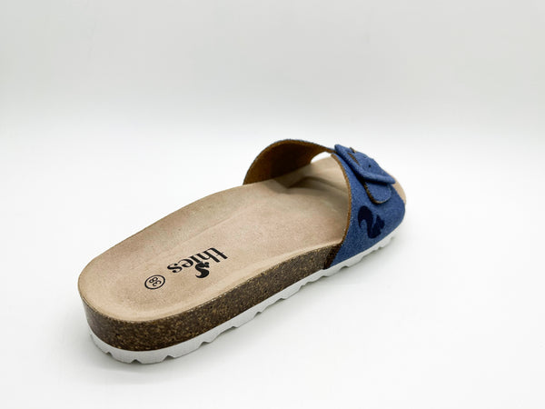 Nat 2 Thies Thies 1856 ® Rec Denim Strap Sandal Vegan Denim Blue