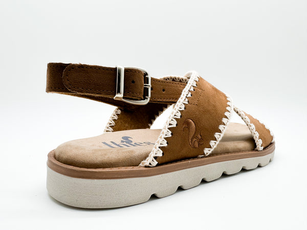 Nat 2 Thies Thies 1856 ® Rec Soft Woven Sandal Tobacco