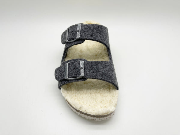 Nat 2 Thies Thies 1856 ® Recycled Plush PET Bio Sandal Vegan Dark Grey