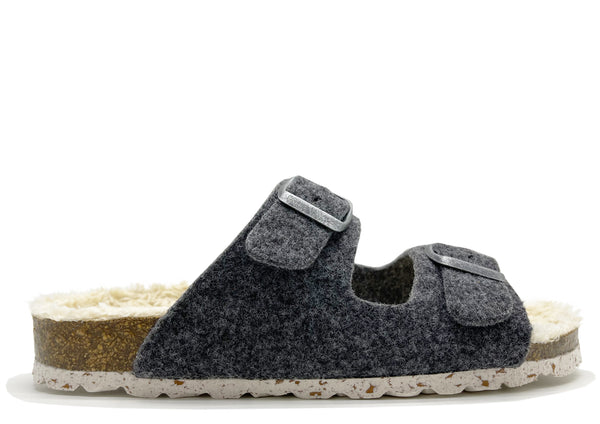 nat 2 thies thies 1856 ® Recycled Plush PET Bio Sandal vegan dark grey