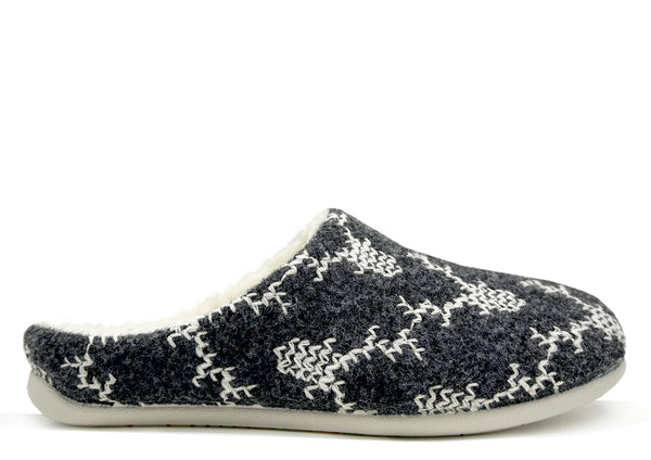 nat 2 thies thies 1856 ® Recycled Reindeer PET Slipper vegan carbon dark grey