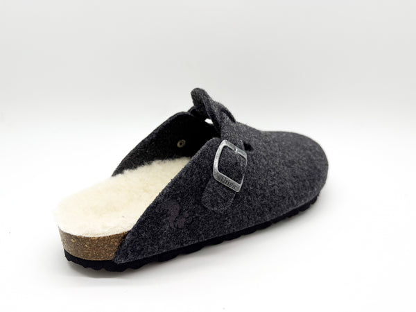 Nat 2 Thies Thies 1856 ® Recycled Wool Clog Dark Grey