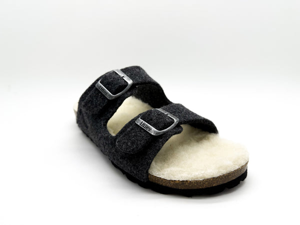 Nat 2 Thies Thies 1856 ® Recycled Wool Sandal Dark Grey