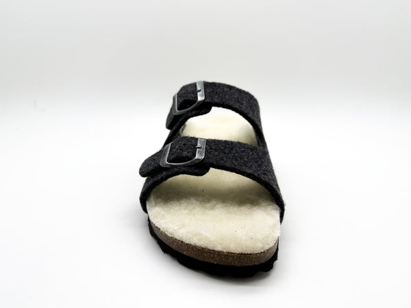 Nat 2 Thies Thies 1856 ® Recycled Wool Sandal Dark Grey