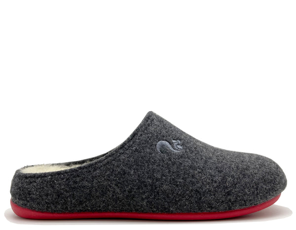 nat 2 thies thies 1856 ® Recycled Wool Slippers dark grey red