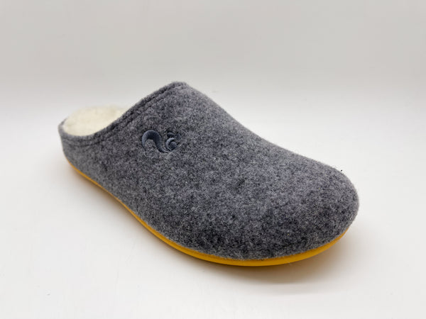 Nat 2 Thies Thies 1856 ® Recycled Wool Slippers Grey Yellow