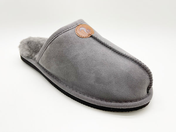 Nat 2 Thies Thies 1856 ® Sheepskin Grumpy Dad Slipper Dark Grey