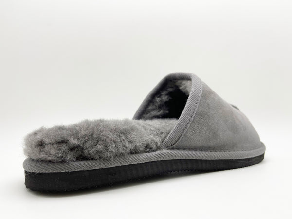 Nat 2 Thies Thies 1856 ® Sheepskin Grumpy Dad Slipper Dark Grey