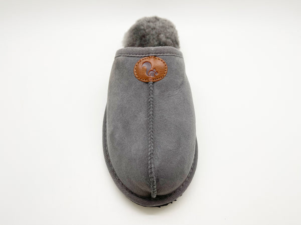 Nat 2 Thies Thies 1856 ® Sheepskin Grumpy Dad Slipper Dark Grey
