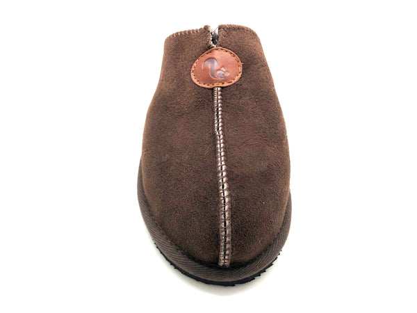 Nat 2 Thies Thies 1856 ® Sheepskin Grumpy Dad Slipper Dark Brown