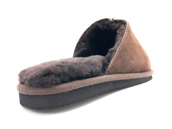 Nat 2 Thies Thies 1856 ® Sheepskin Grumpy Dad Slipper Dark Brown