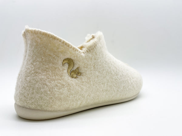 Nat 2 Thies Thies 1856 ® Slipper Boots Off White With Eco Wool