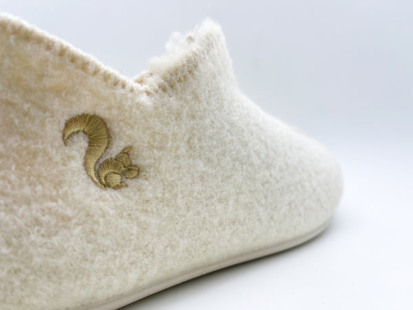 Nat 2 Thies Thies 1856 ® Slipper Boots Off White With Eco Wool