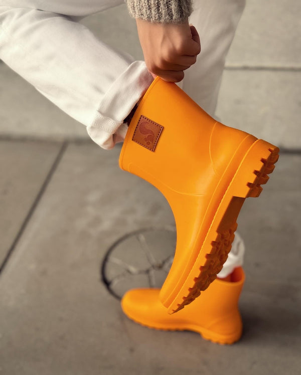 Nat 2 Thies Thies ® Bio Rainboot Orange Juice Vegan | 100% Waterproof Biodegradable Rainboots