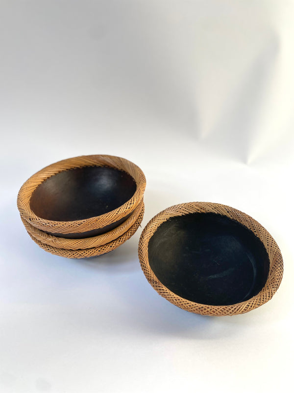 Natalie Martin RATTAN EDGED CERAMIC BOWL