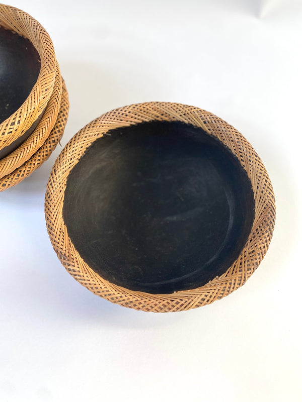 Natalie Martin RATTAN EDGED CERAMIC BOWL