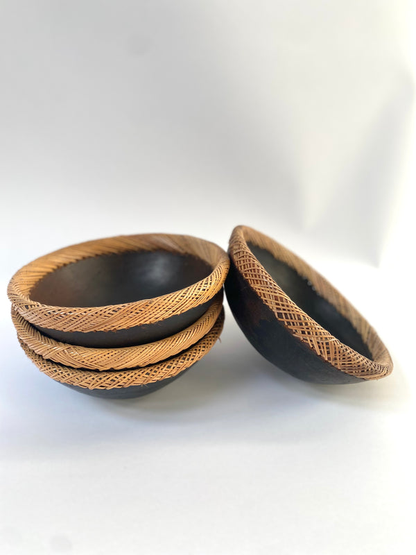 natalie martin RATTAN EDGED CERAMIC BOWL