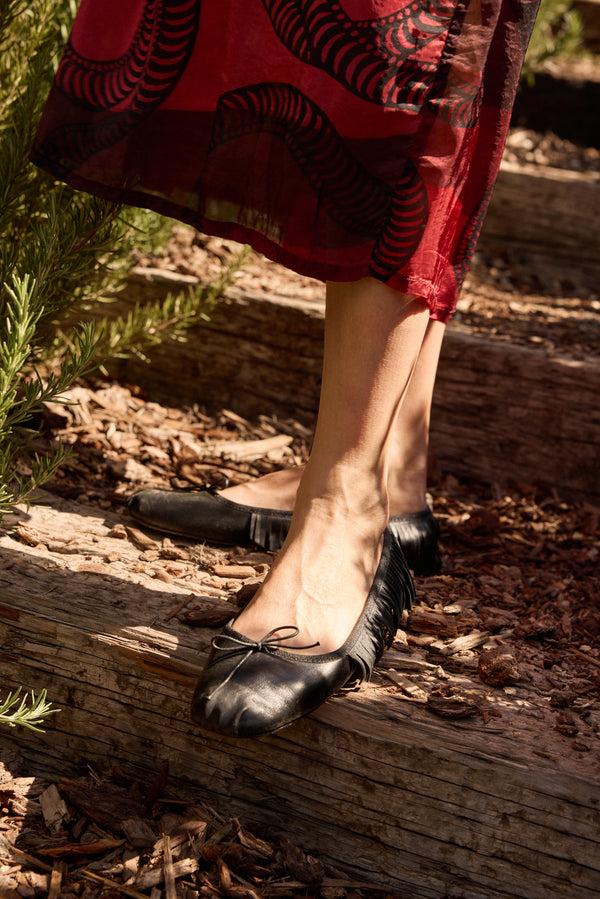 Natalie Martin TOUJOURS FRINGED BALLET FLAT