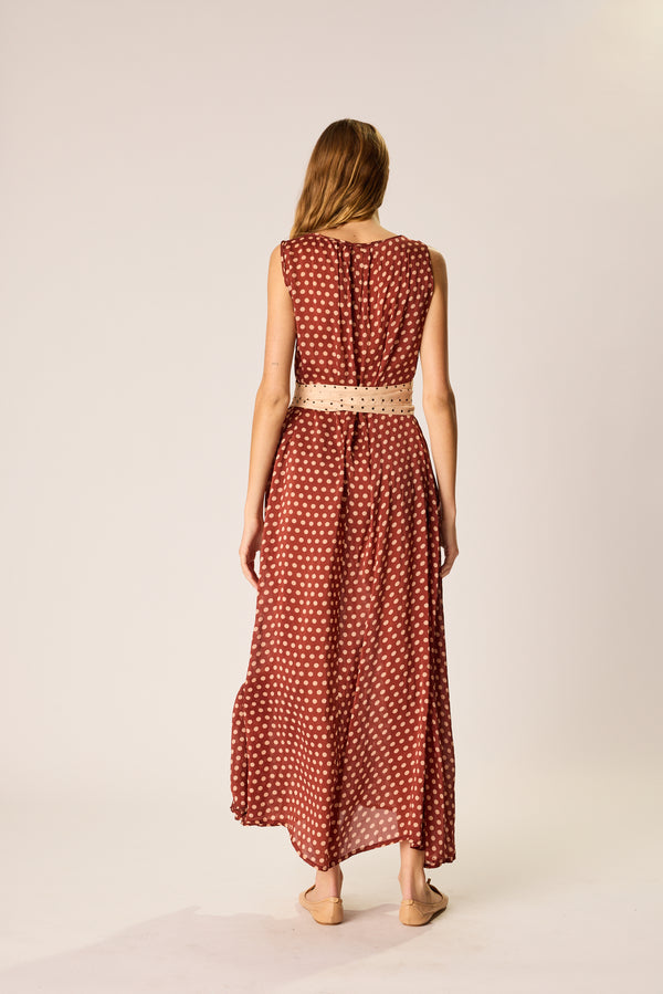 Natalie Martin TOVA MAXI W/ CONTRASTING SASH BELT