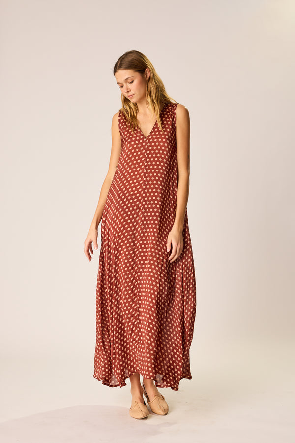 natalie martin TOVA MAXI W/ CONTRASTING SASH BELT