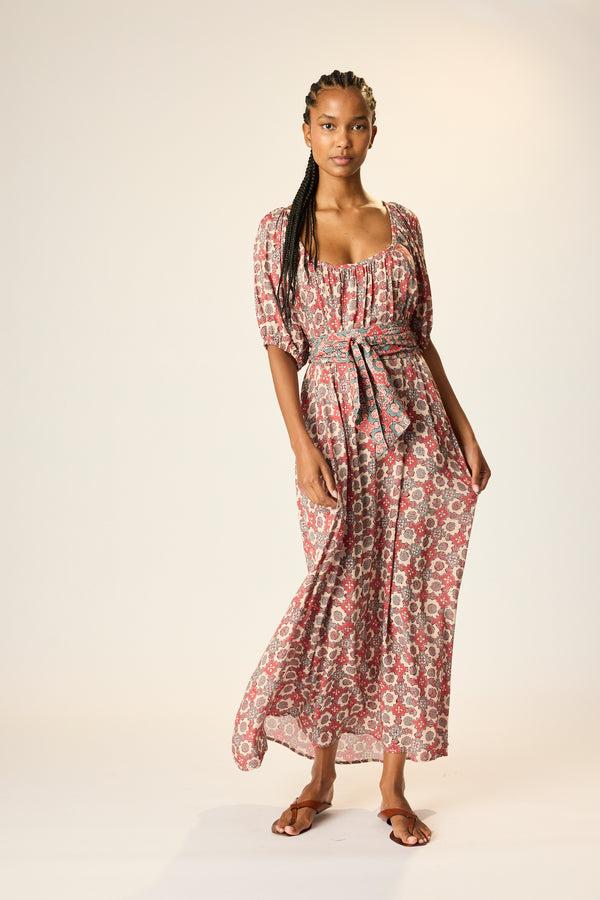 Natalie Martin VIVI DRESS WITH CONTRASTING SASH