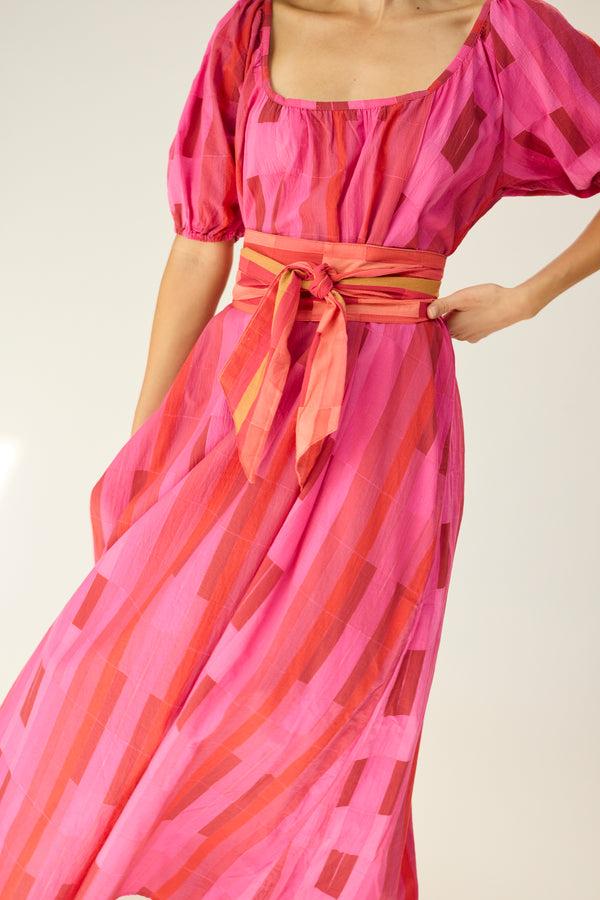 Natalie Martin VIVI DRESS WITH CONTRASTING SASH