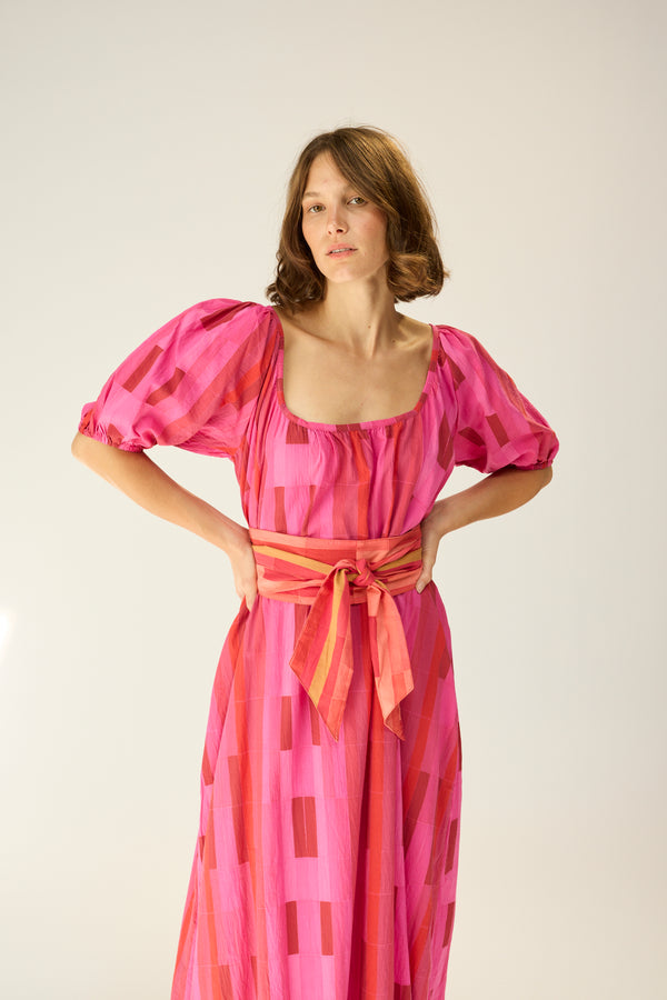 Natalie Martin VIVI DRESS WITH CONTRASTING SASH
