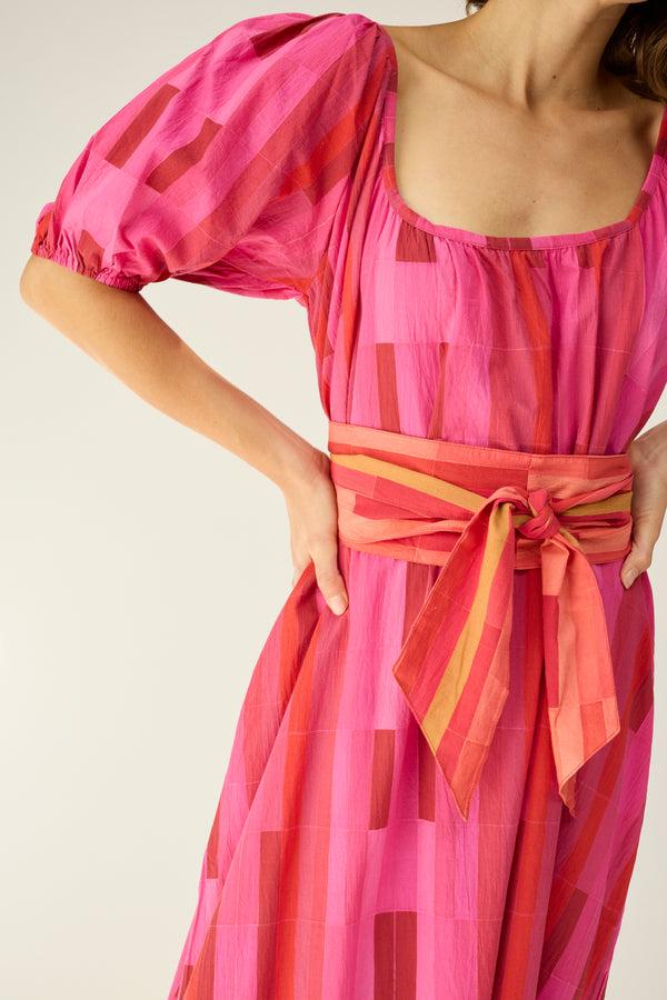 Natalie Martin VIVI DRESS WITH CONTRASTING SASH