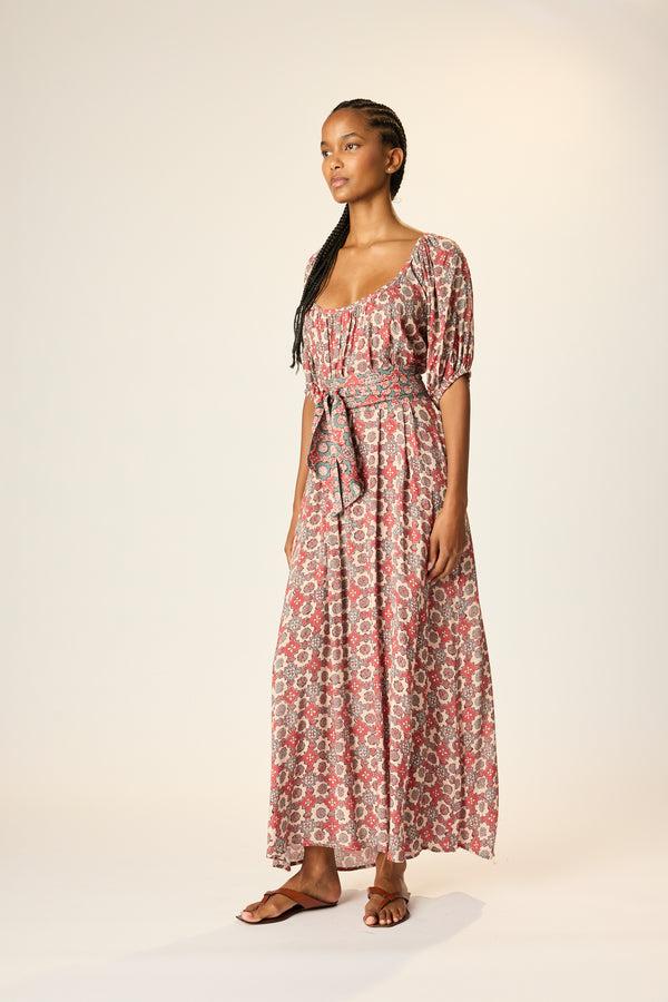 natalie martin VIVI DRESS WITH CONTRASTING SASH