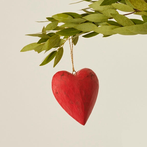 natalie martin WOODEN HEART ORNAMENT