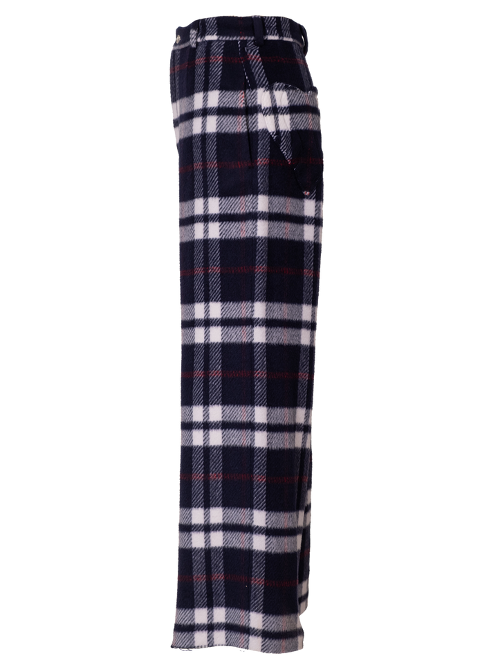 Natasha Zinko Checked Wool Trousers With Heart Pockets