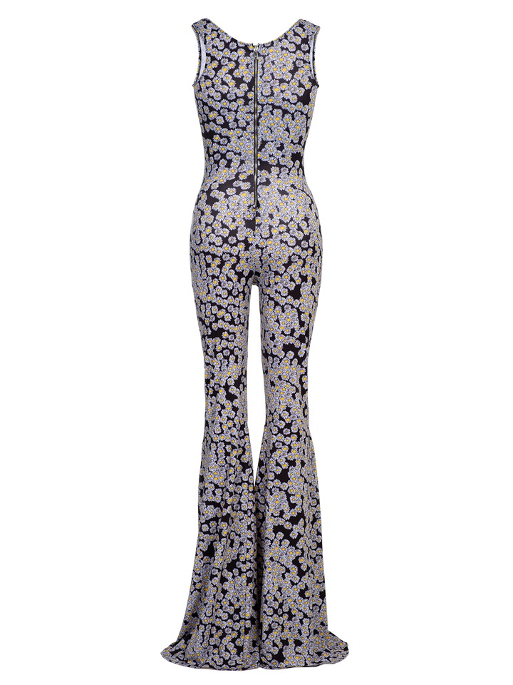 Natasha Zinko Daisy-print Flared-leg Jersey Jumpsuit