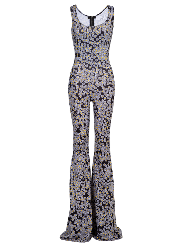 Natasha Zinko Daisy-print Flared-leg Jersey Jumpsuit