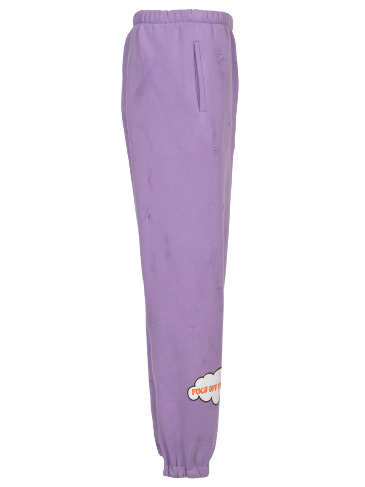 Natasha Zinko Distressed 'F*ck Off Friday' Jogging Pants