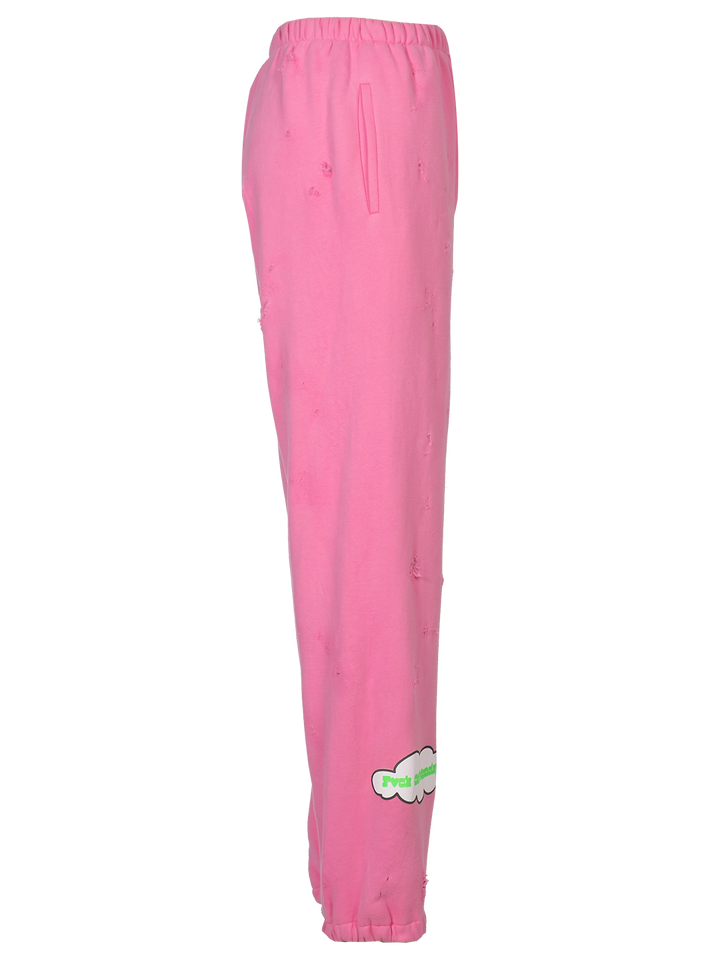 Natasha Zinko Distressed 'F*ck Off Monday' Jogging Pants